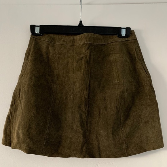 Faux Suede Button Skirt - Picture 2 of 2
